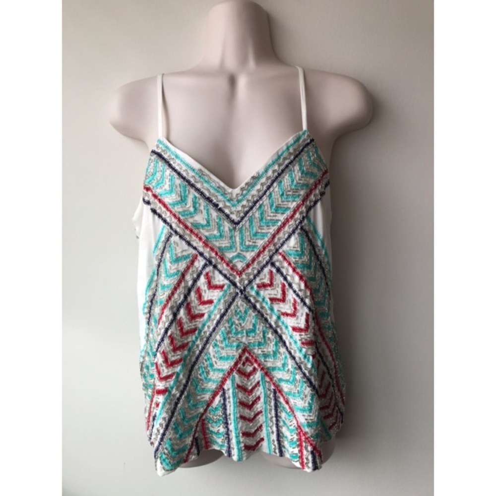 Parker Neiman Marcus Beaded Tank Top